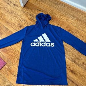 Adidas boys L 14/16 Royal blue Dri-fit hoodie